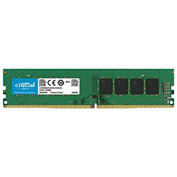 Barrette mémoire 8Go DIMM DDR4 Crucial 2400Mhz (Vert)