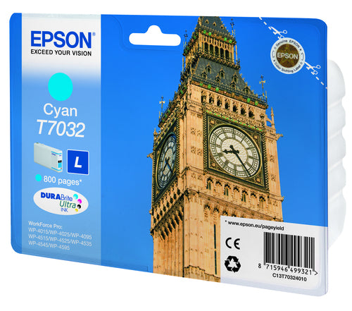 Cartouche Jet d'encre de Marque Epson T7032 Cyan L Big Ben (800 pages)