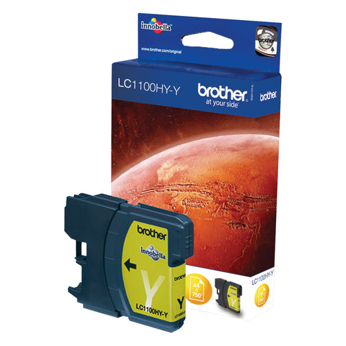 Cartouche Jet d'encre de Marque Brother LC1100HY-Y YELLOW Haute capacité (750 P) pour imprimante Brother MFC 6490