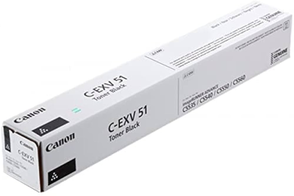 Cartouche Laser de Marque Canon C-EXV51BKL (0486C002AA) de Toner Noir (26 000 pages)
