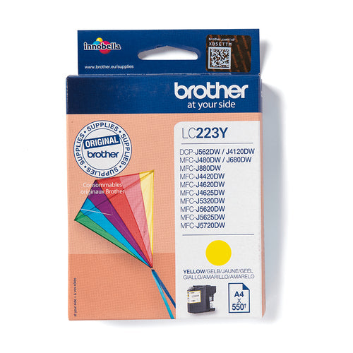 Cartouche d'encre de marque BROTHER LC223Y JAUNE (550 pages.