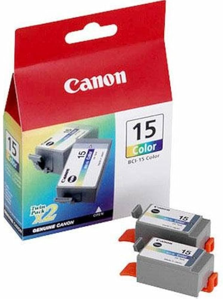 Pack de 2 cartouches Jet d'encre de Marque Canon BCI-15C Couleurs (2x100 pages / 2x7,5ml)