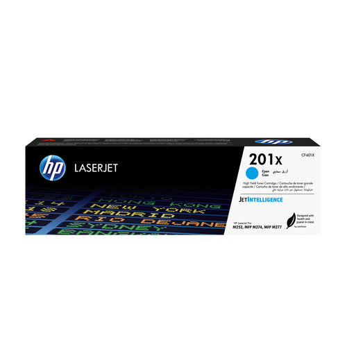 Cartouche Laser de Marque HP CF401X (HP201X) Cyan Haute Capacité 2300 copies