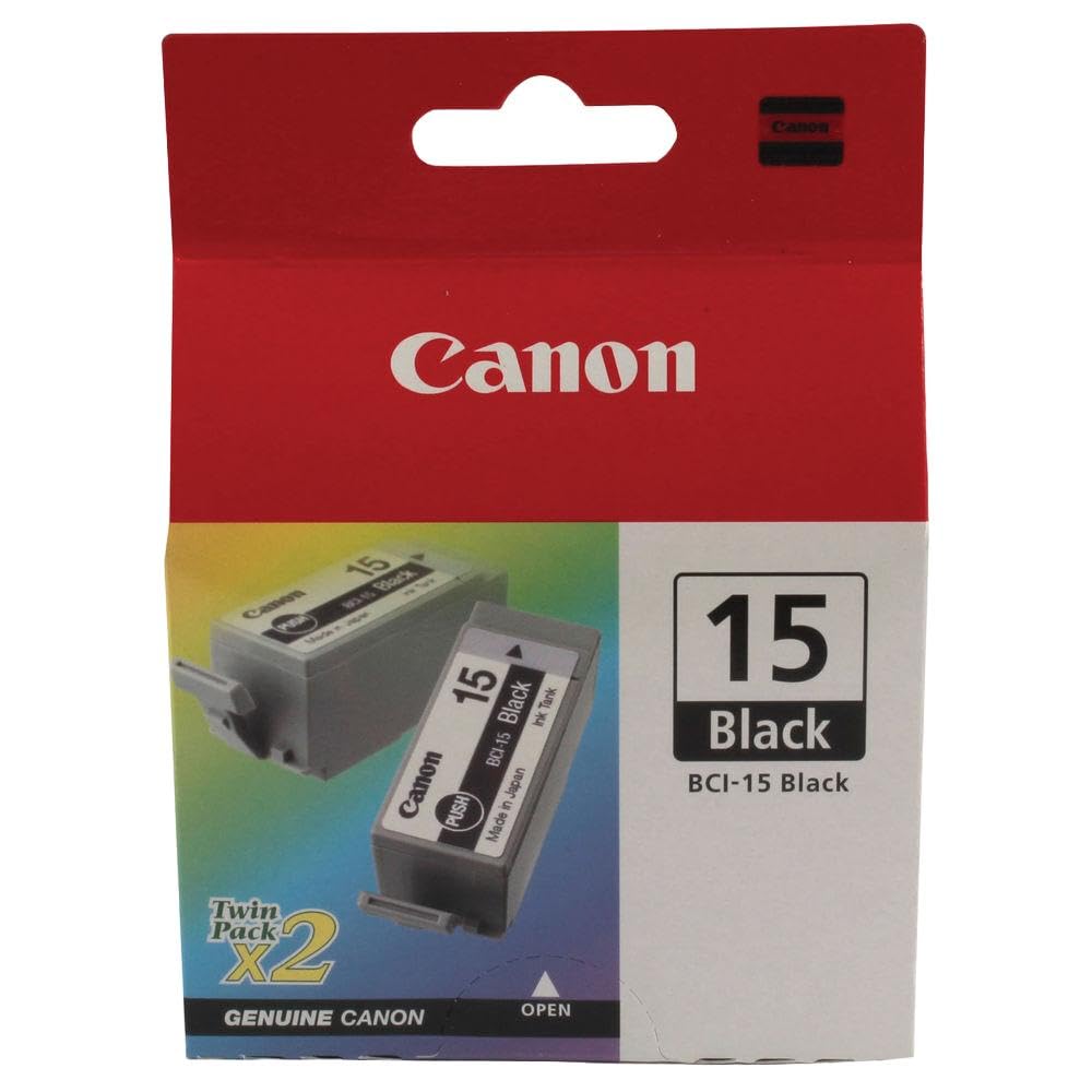 Cartouche Jet d'encre de Marque Canon BCI-15BK Noir (400 pages)