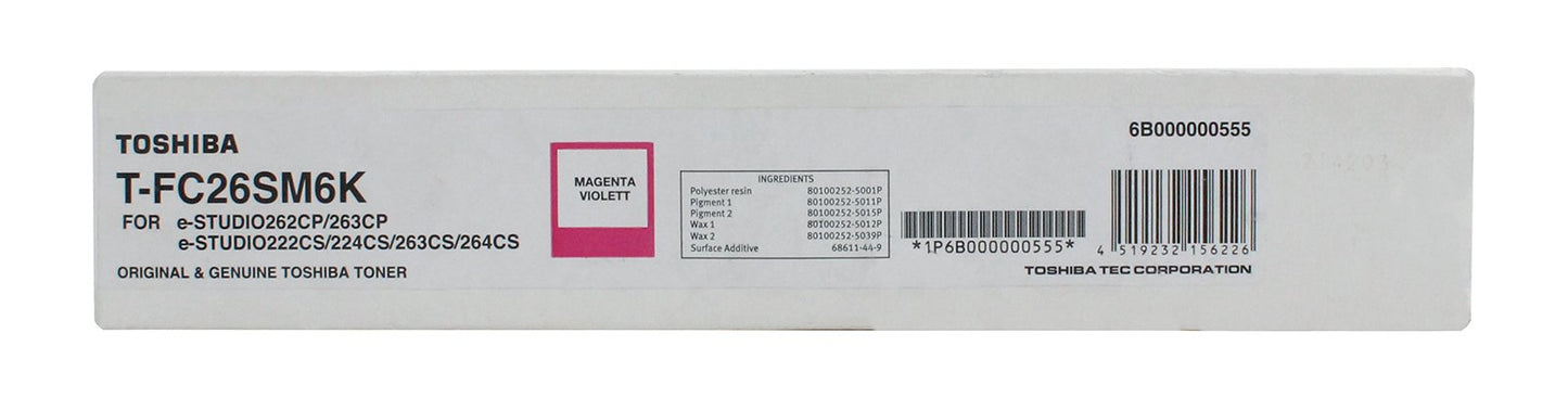 Cartouche Laser de Marque TOSHIBA T-FC26SM Magenta 5000 pages