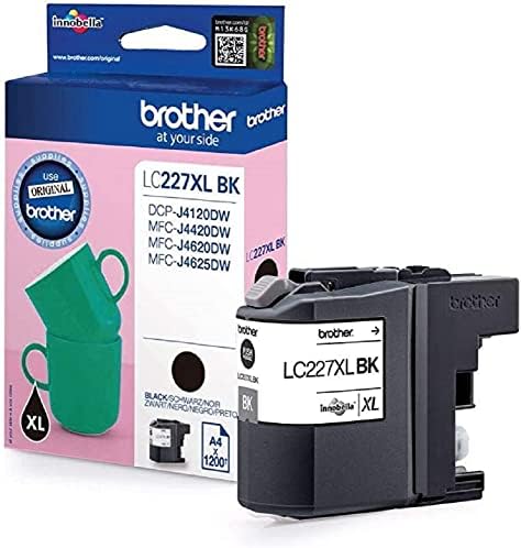Cartouche d'encre de marque BROTHER LC 227XLBK Noire (25ml - 1200 pages) pour imprimante Brother DCP J4120