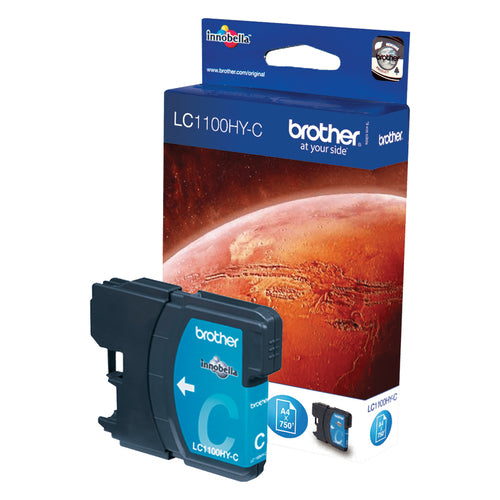 Cartouche Jet d'encre de Marque Brother LC1100HY-C CYAN Haute capacité (750 P) pour imprimante Brother MFC 6490