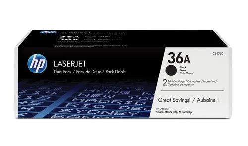 Twin Pack : Cartouche Laser de Marque HP CB436AD Noir (2 x 2 000 pages)