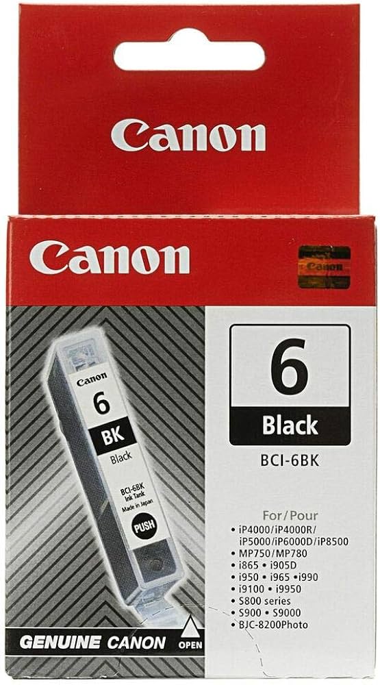 Cartouche Jet d'encre de Marque Canon BCI-6BK BLACK 300 pages (14.5ml)