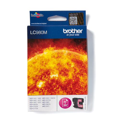 Cartouche Jet d'encre de marque Brother LC980M MAGENTA (260 pages) pour imprimante Brother MFC J715