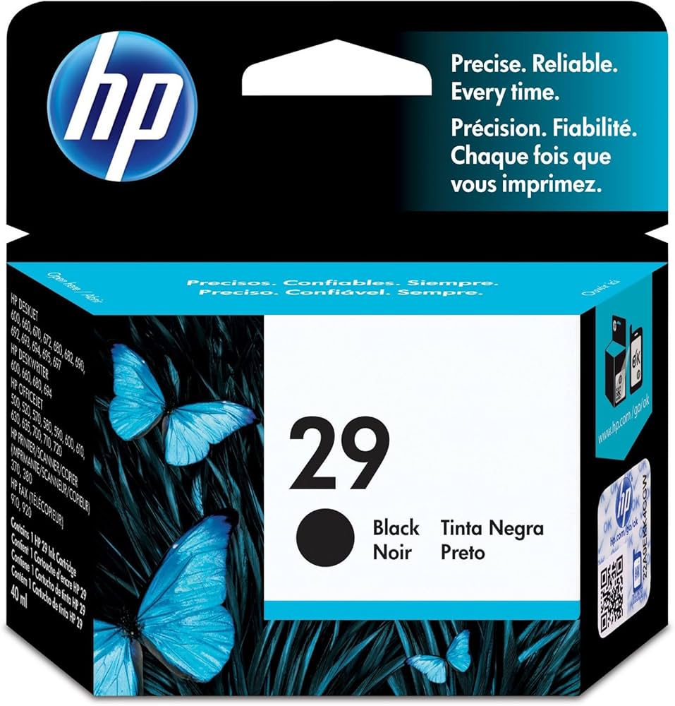 Cartouche Jet d'encre de Marque HP 51629AE (N°29) Noir (650 pages)