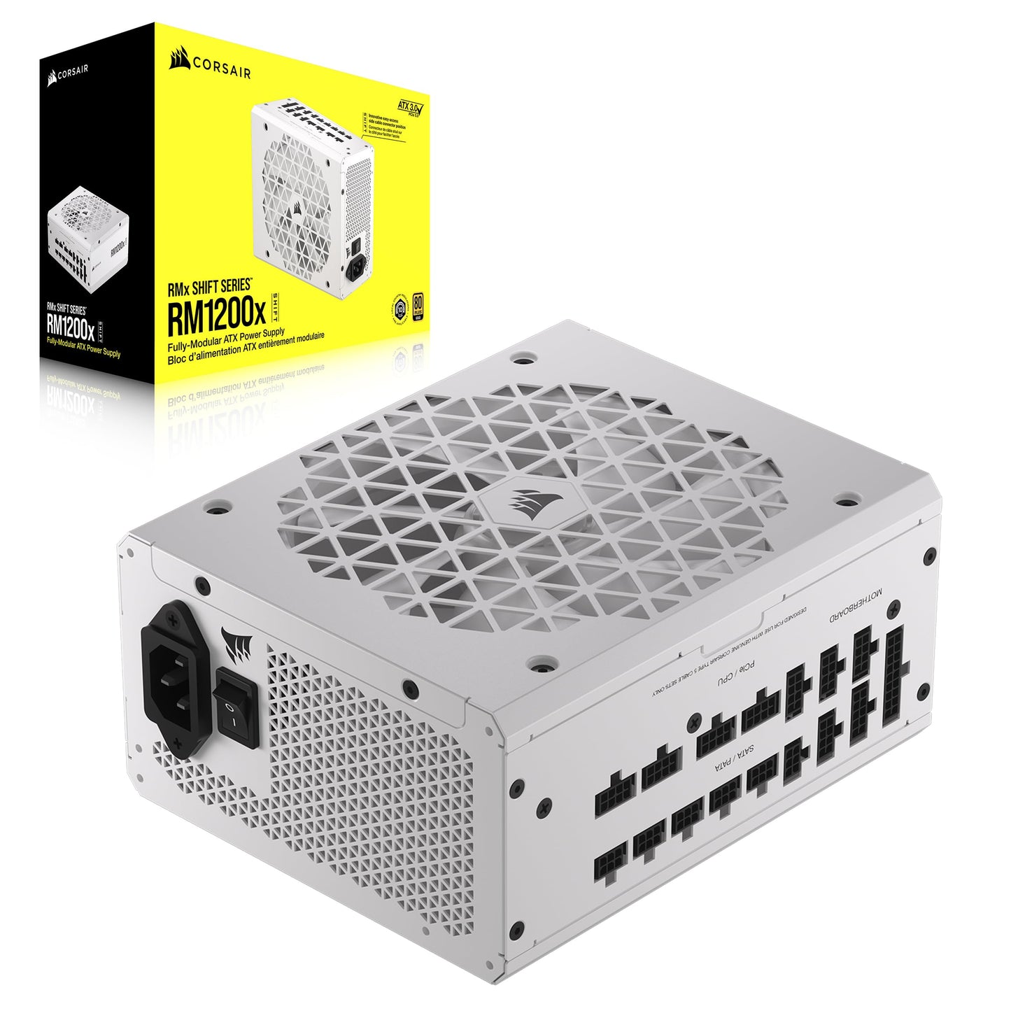 Alimentation ATX Corsair RMx Shift - 1200W (Blanc)