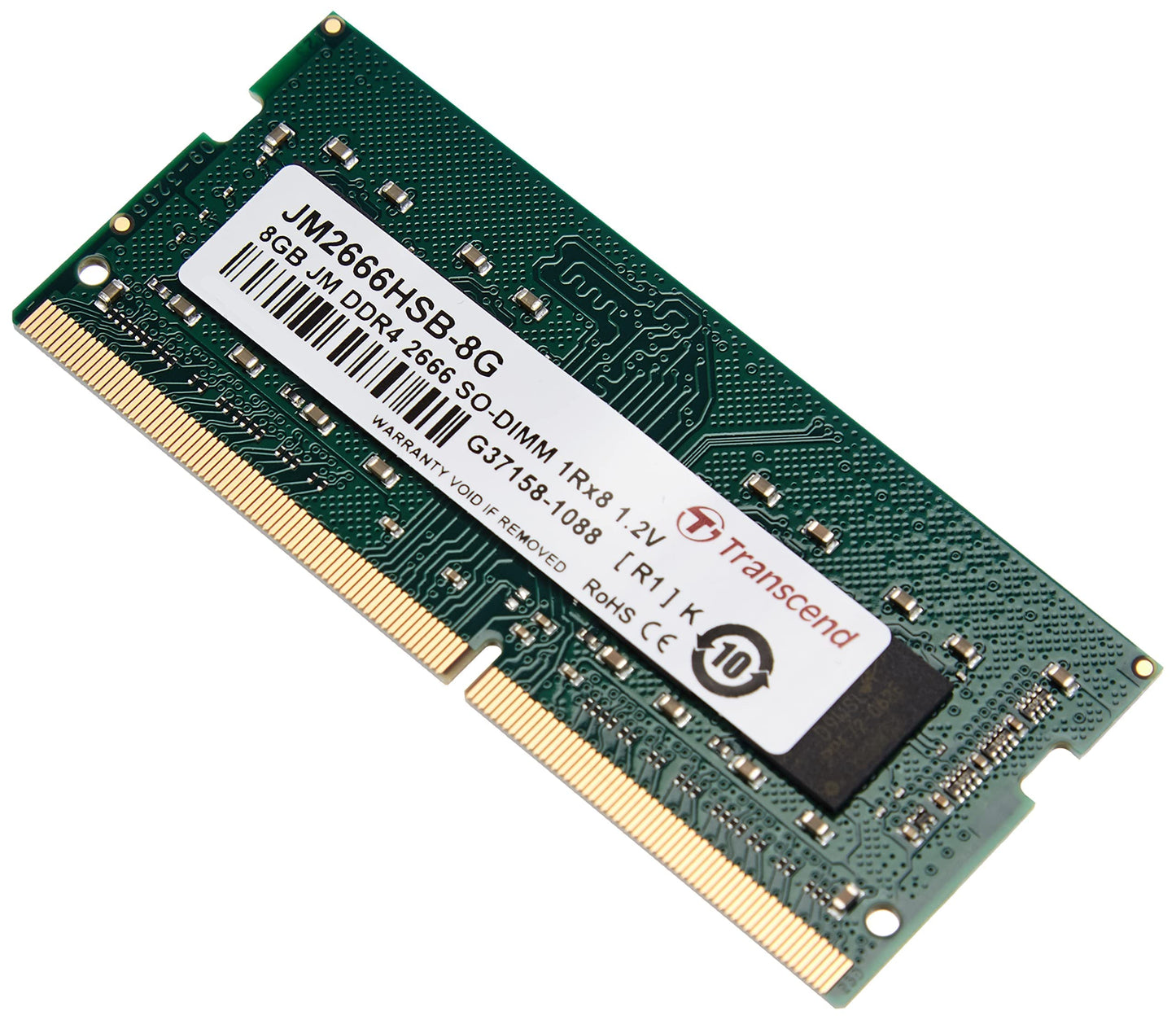 Barrette mémoire SODIMM 8Go DDR4 Transcend JetRam 2666Mhz (Vert)