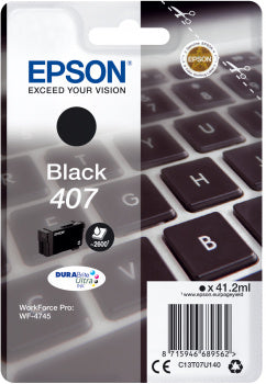 Cartouche d'encre de Marque Epson C13T07U140 (407XL) Noire (41.2ml - 2 600 pages) (Série clavier)