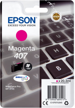 Cartouche d'encre de Marque Epson C13T07U340 (Série clavier) Magenta (407) (20.3ml - 1 900 pages)