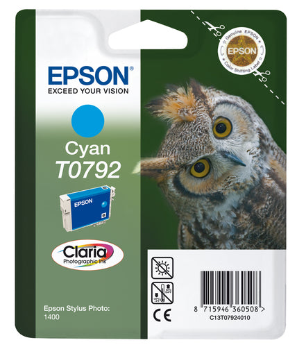 Cartouche Jet d'encre de Marque Epson T0792 Cyan (1345 pages)