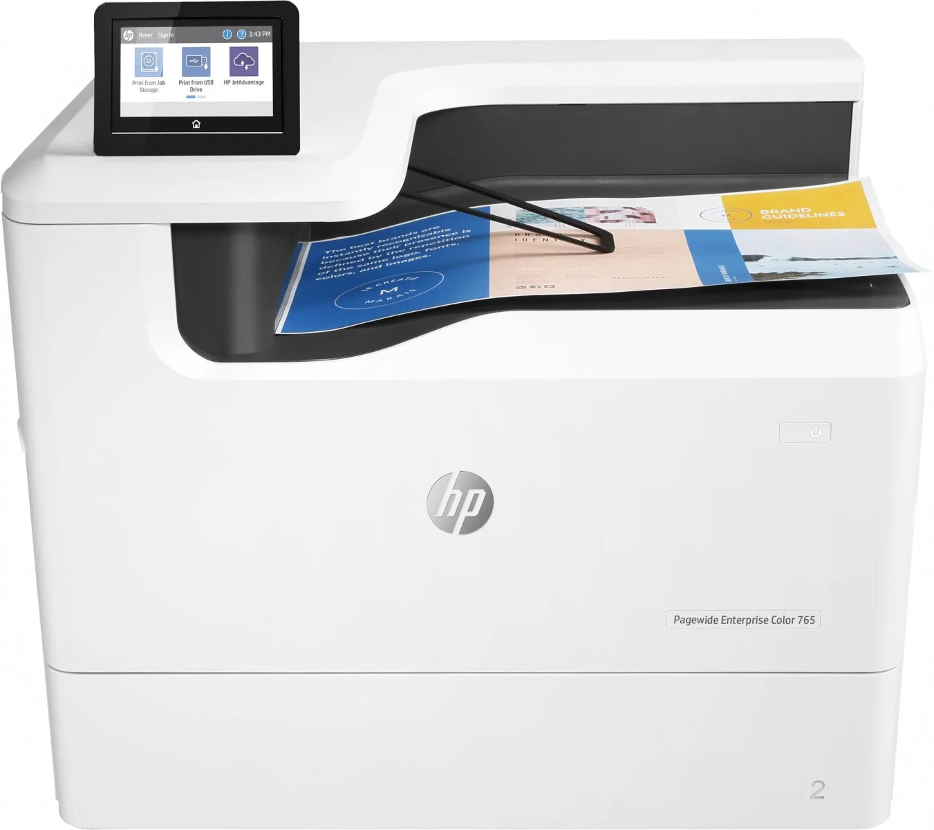 Imprimante PageWide Enterprise Color 765dn couleur Recto-verso large eventail de page A3 -1200 x 1200 ppp - jusqu'a 75 ppm (mono) / jusqu'a 75 ppm (couleur) - capacite : 650 feuilles - USB 2.0, Gigabit LAN, hàƒà´te USB 2.0
