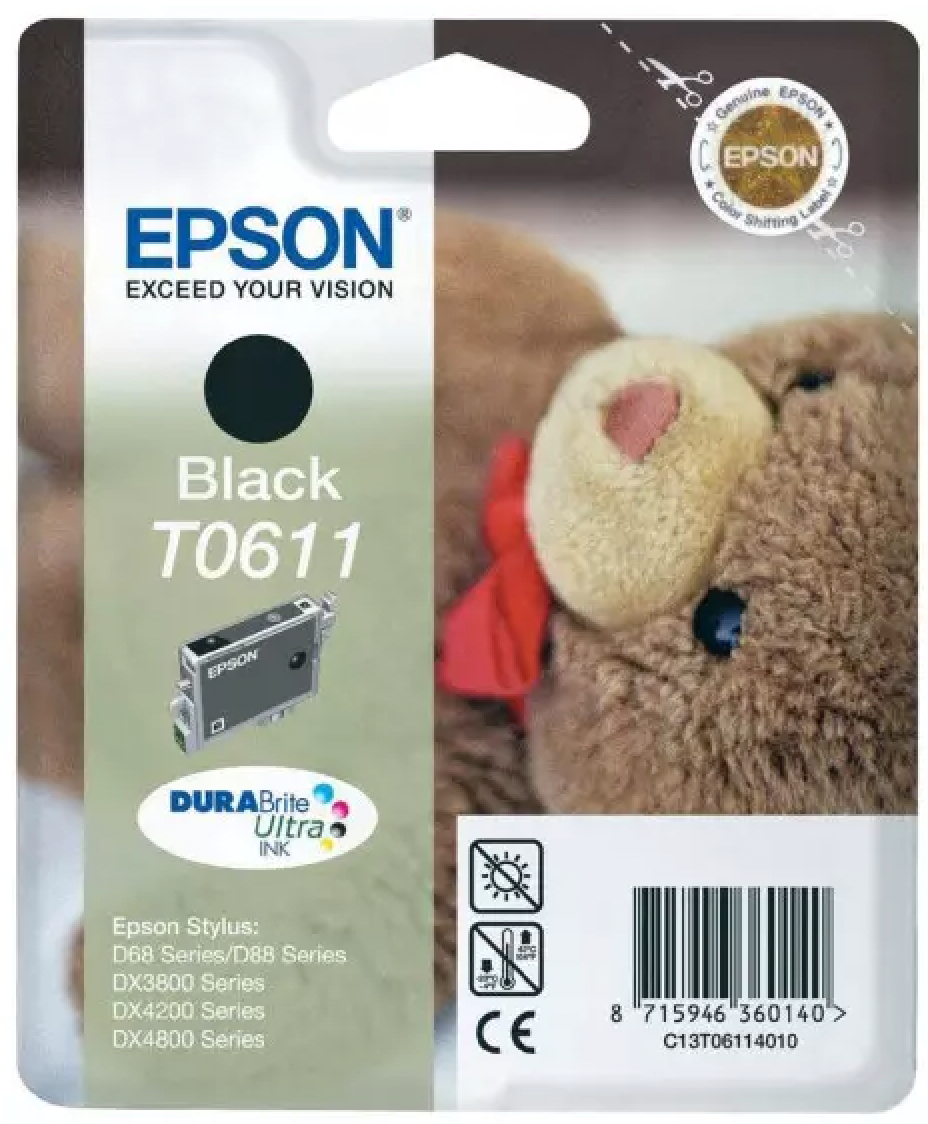 Cartouche Jet d'encre de Marque Epson (C13T06114) Black (8ml)(250 pages)