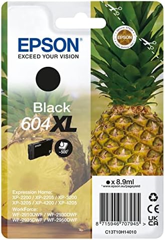 Cartouche d'encre de Marque Epson 604XL Série Ananas (C13T10H14) - Noir - Format XL-(500pages)
