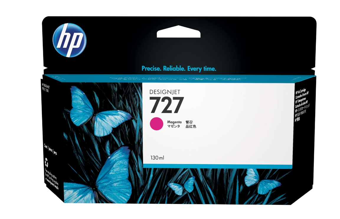Cartouche Jet d'encre de Marque HP B3P20AE 727 Magenta Haute Capacité (130ml)