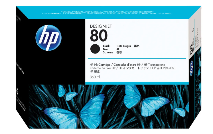 Cartouche Jet d'encre de Marque HP80 C4871AE Black (350ml/4400 copies )