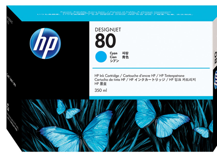 Cartouche Jet d'encre de Marque HP80 BLEU (350ml/4400 copies )