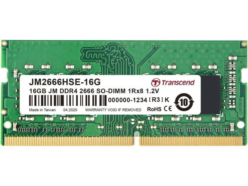 Barrette mémoire SODIMM 16Go DDR4 Transcend JetRam 3200Mhz (Vert)