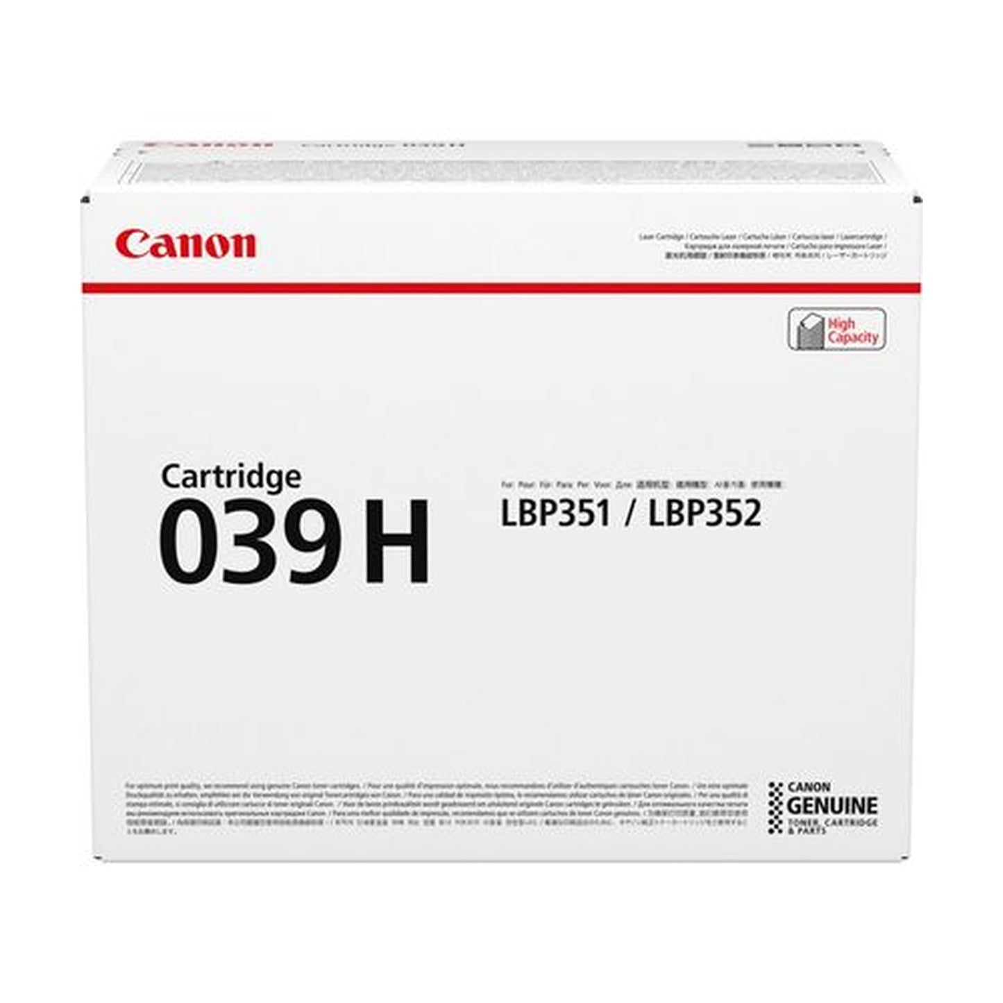 Toner d'origine Canon 0288C002 / 039 H - noir
