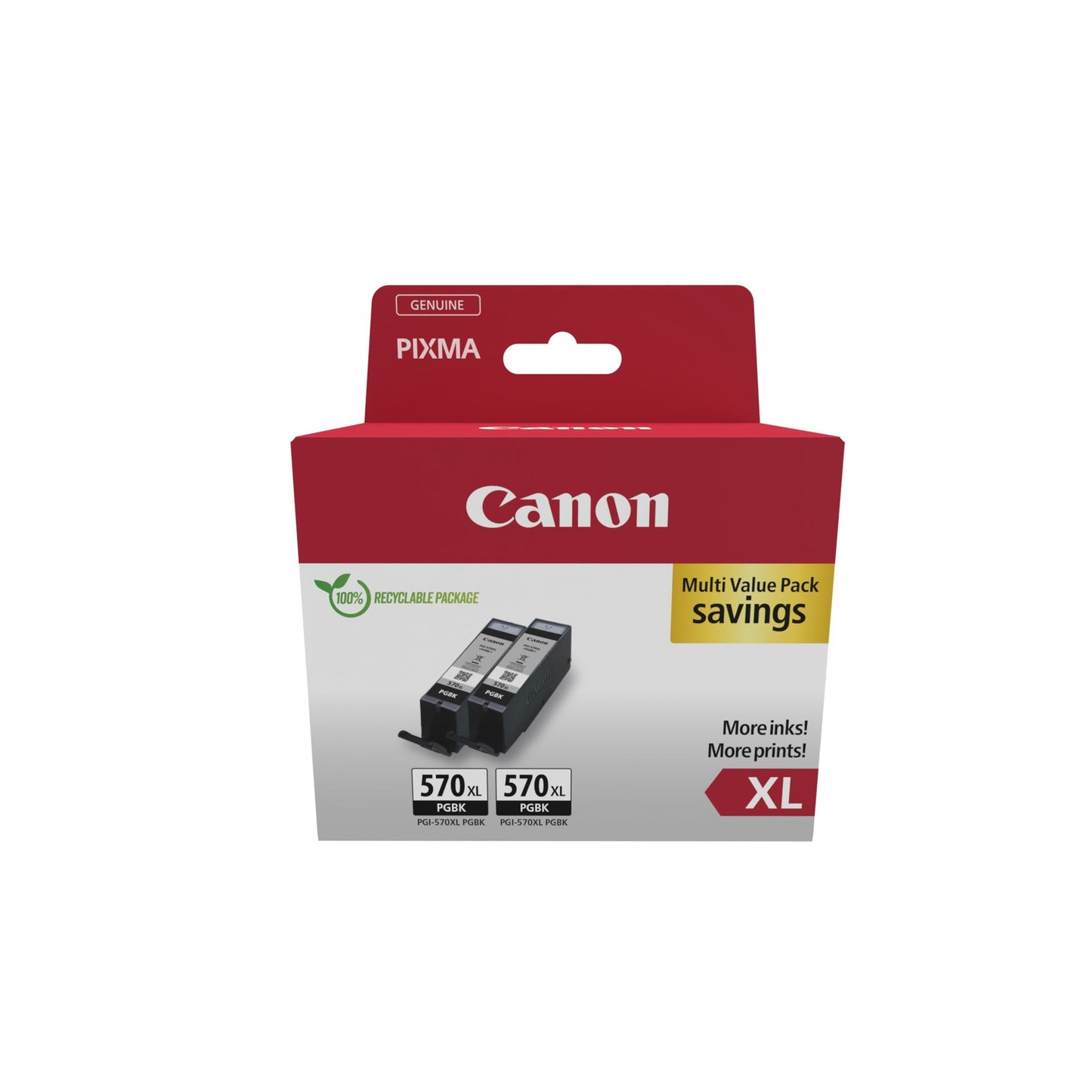 Cartouche d'origine Canon 0318C010 / PGI-570 PGBKXL - noire - pack de 2