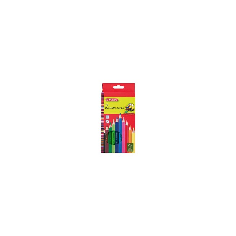 herlitz Crayons de couleur Jumbo, hexagonal, étui en carton