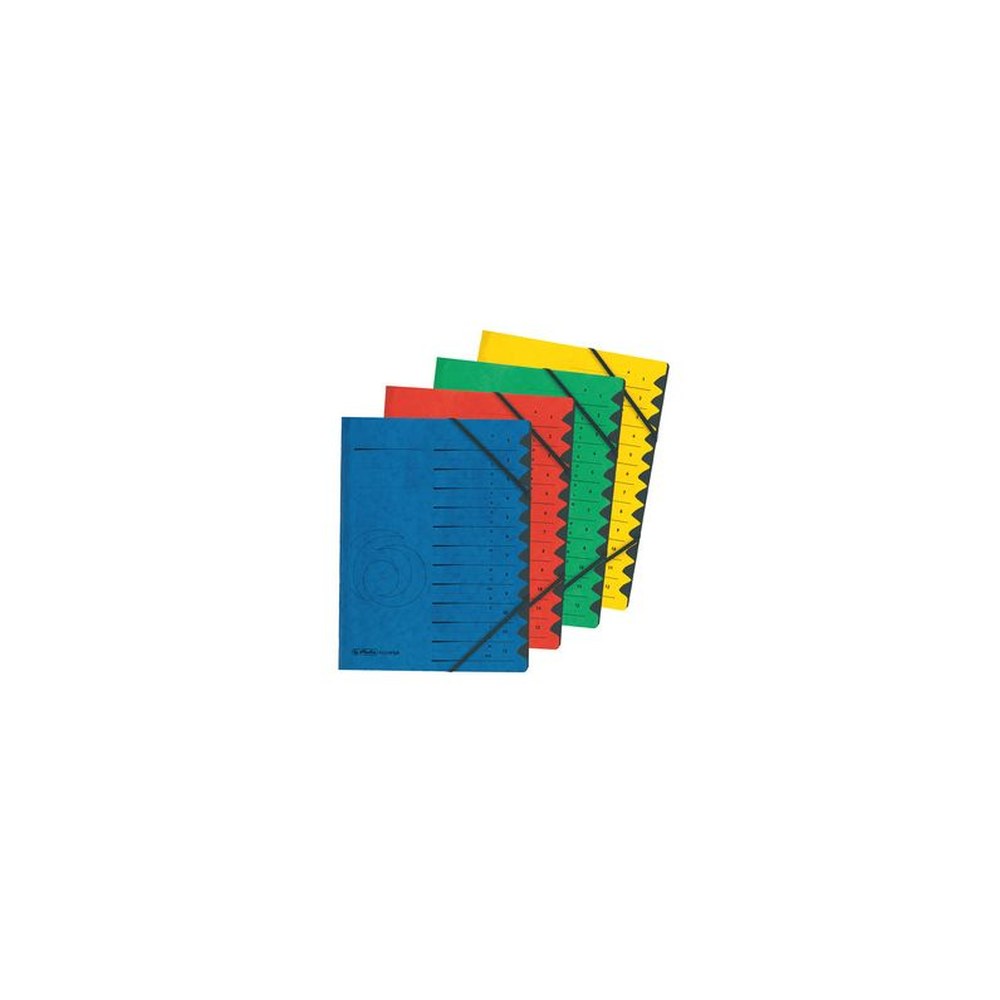 herlitz Trieur easyorga, A4, carton, 12 compartiments, rouge
