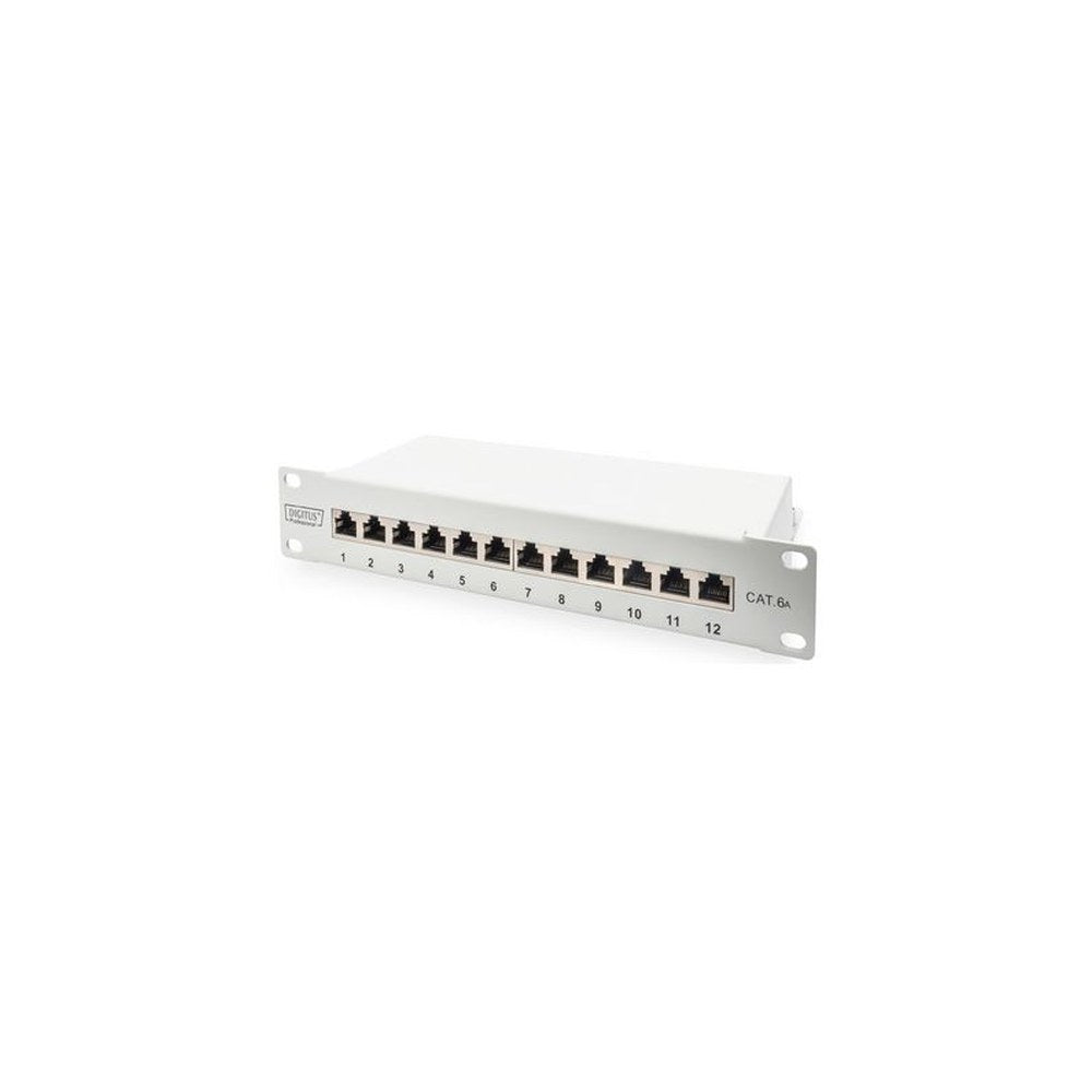 DIGITUS Panneau de brassage 10" Cat.6A, blindé, 12 ports, 1U