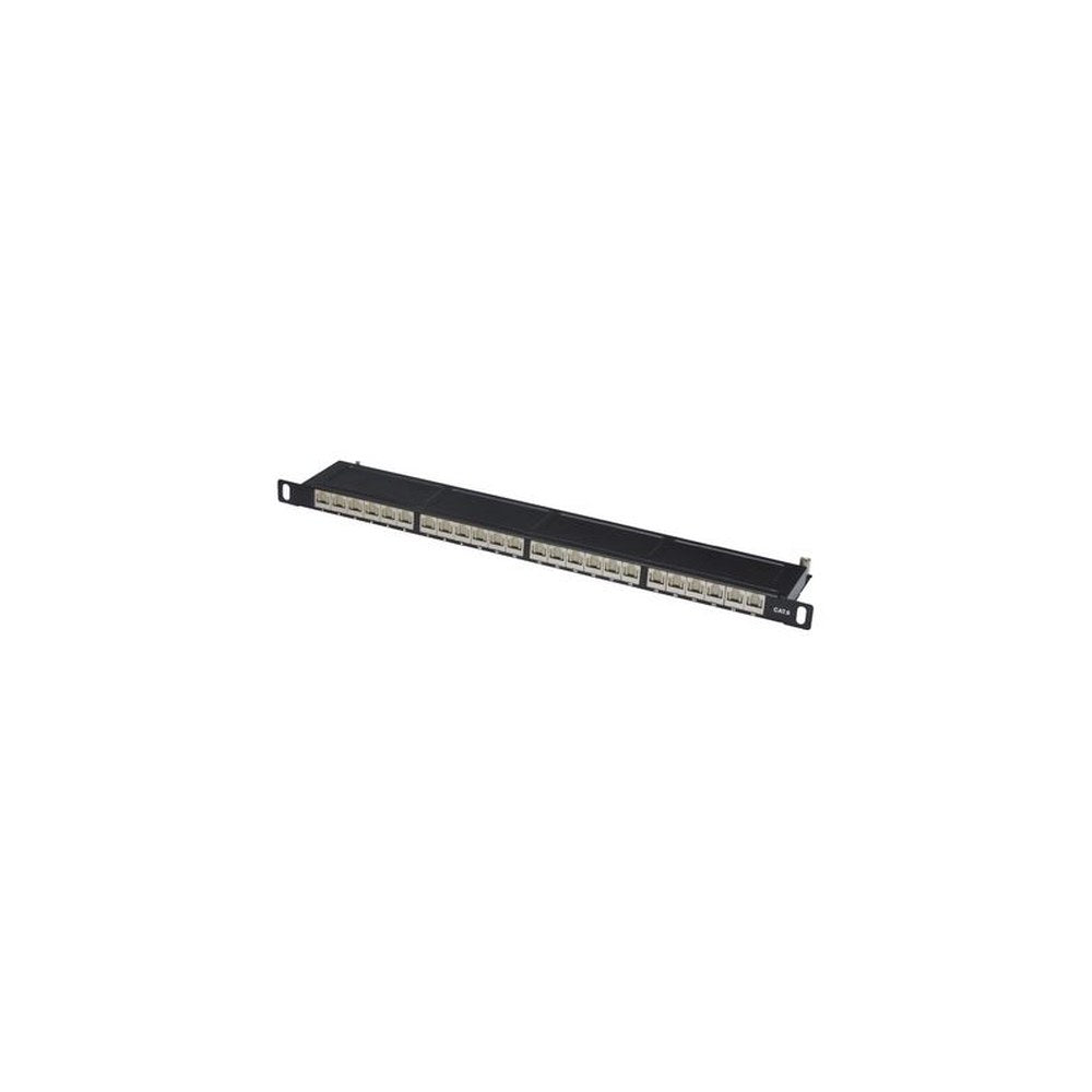 DIGITUS 19" Patch Panel Kat.6, Klasse E, 24 Port, schwarz