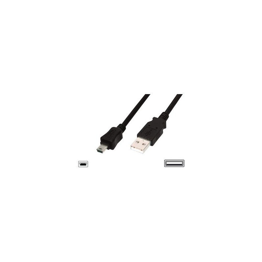 DIGITUS mini câble USB 2.0, USB-A - mini USB-B de 5 broches,