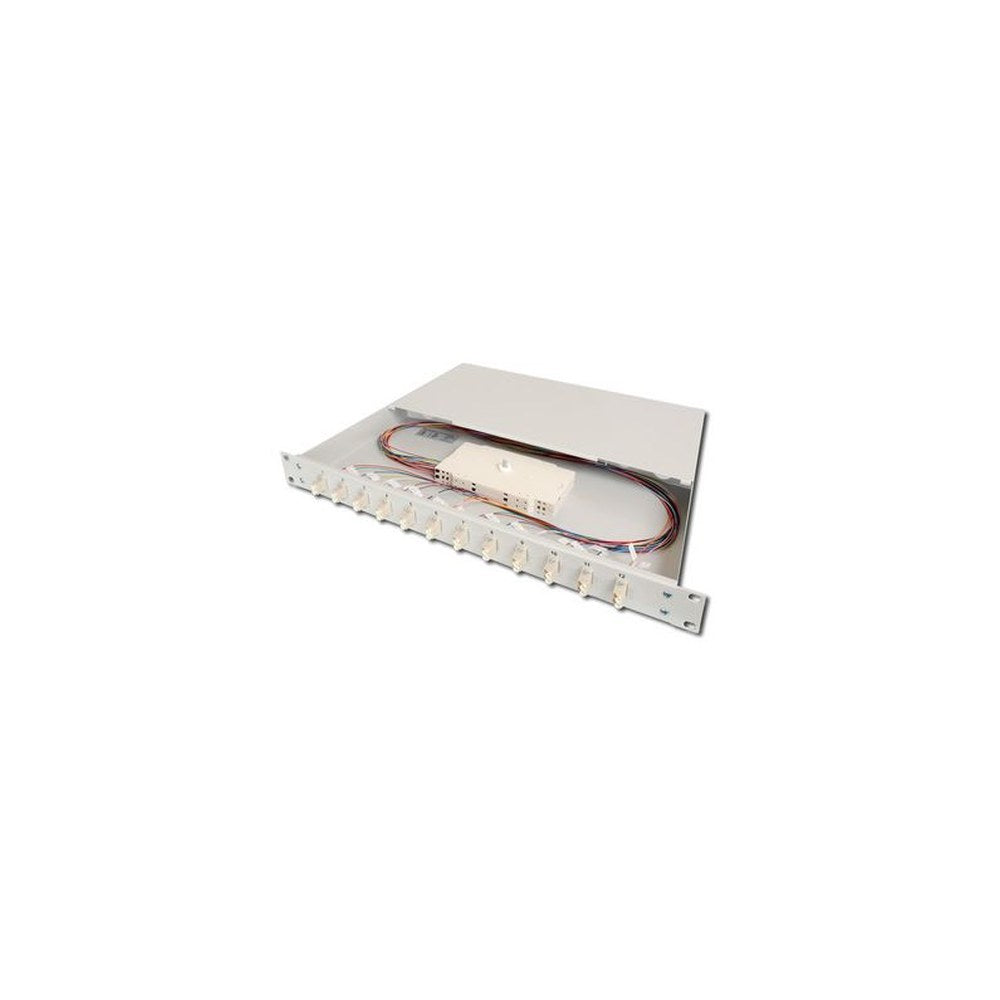 DIGITUS 19" Glasfaser LWL Spleißbox, OM4, bestückt, 12 x LC