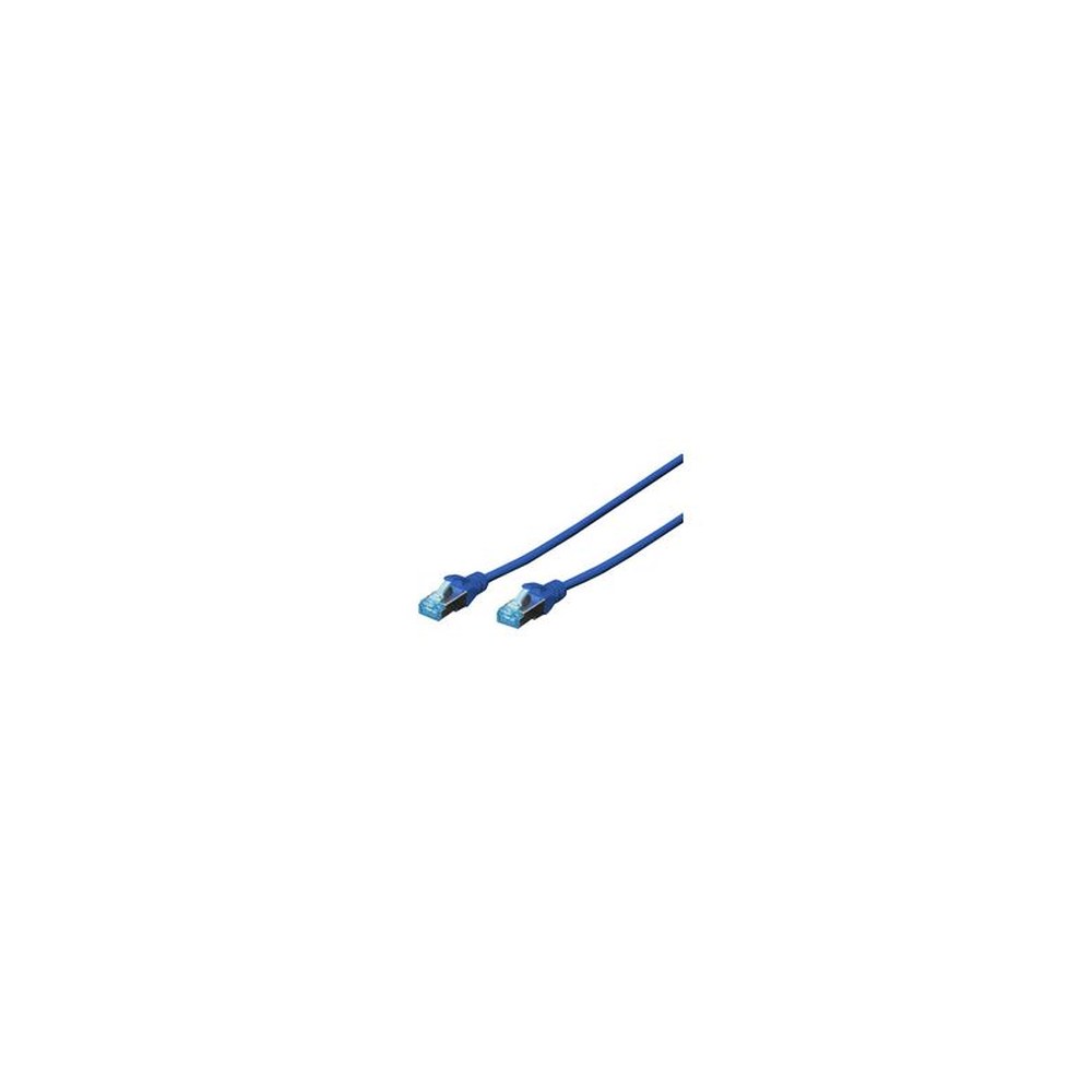 DIGITUS Câble patch Cat. 5e, SF/UTP, 0,5 m, bleu