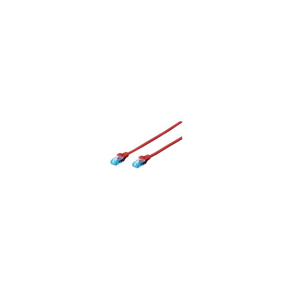 DIGITUS Câble patch, Cat. 5e, U/UTP, 2,0 m, rouge
