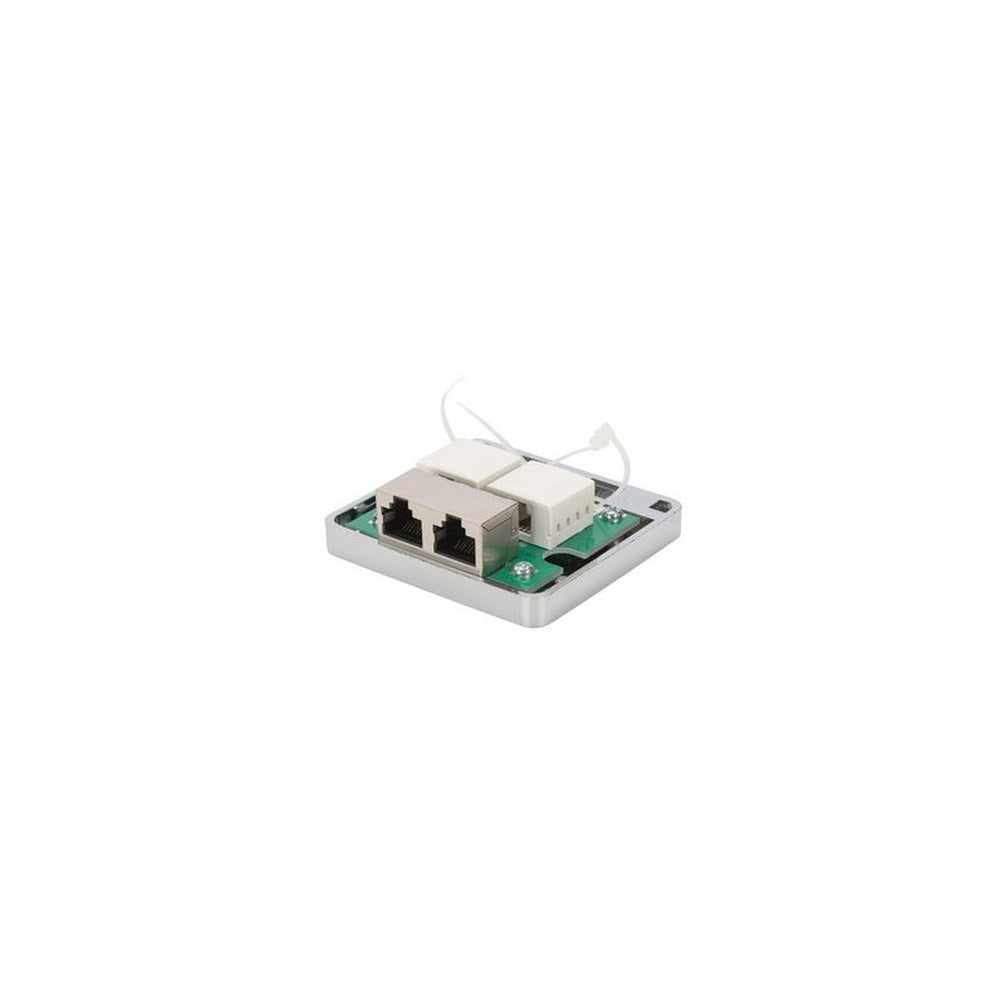 DIGITUS Boîtier en saillie Cat.6A, 2 x RJ45, blindé, argent