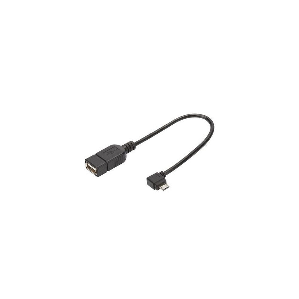 DIGITUS Câble adaptateur USB 2.0, micro USB-B - USB-A, 0,15m