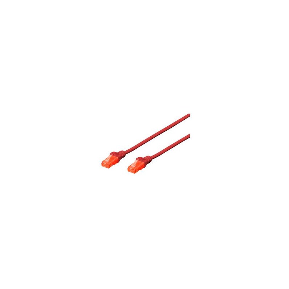 DIGITUS Câble patch, Cat. 6, U/UTP, 1,0 m, rouge