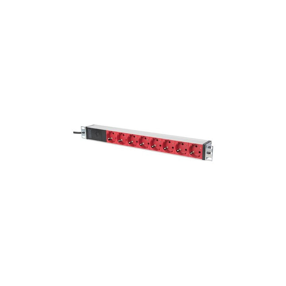 DIGITUS Bloc multiprise 19" 8 ports 1 U, avec parasurtenseur