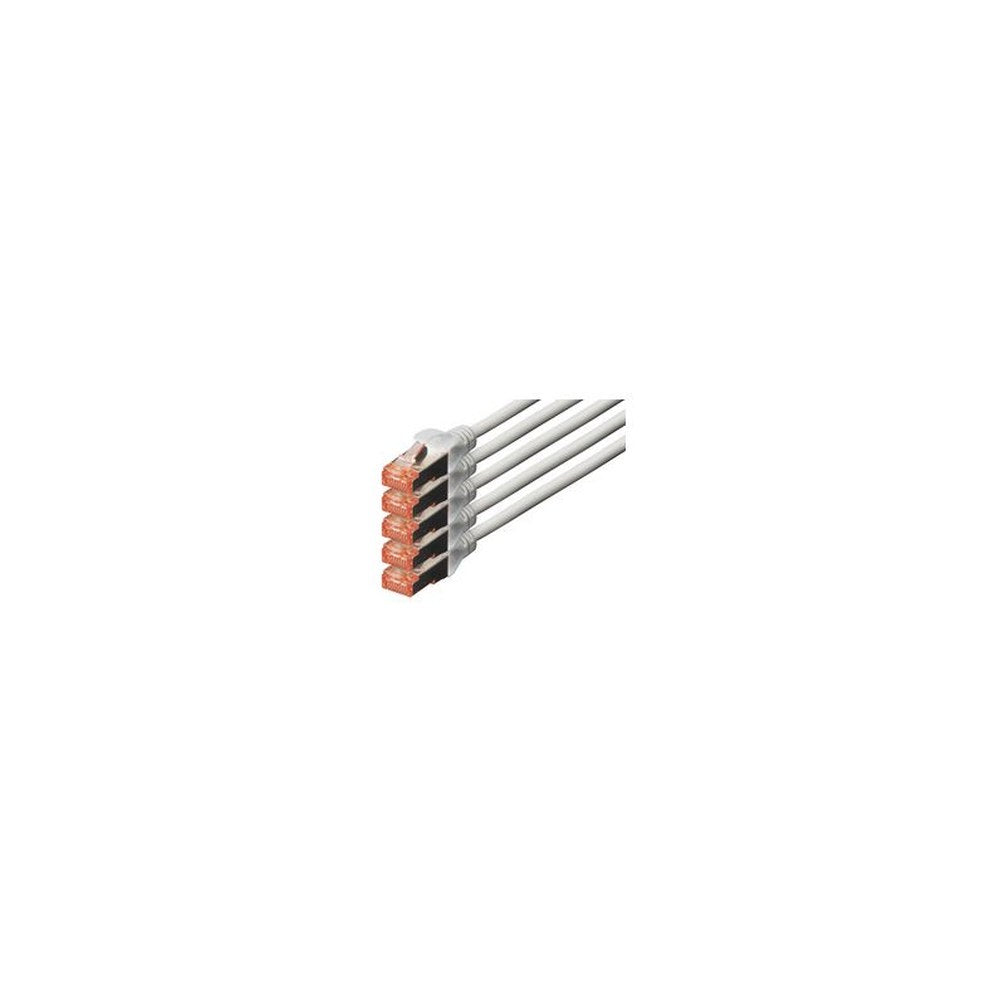 DIGITUS Câble patch Cat. 6, S/FTP, 7,0 m, set de 5, gris