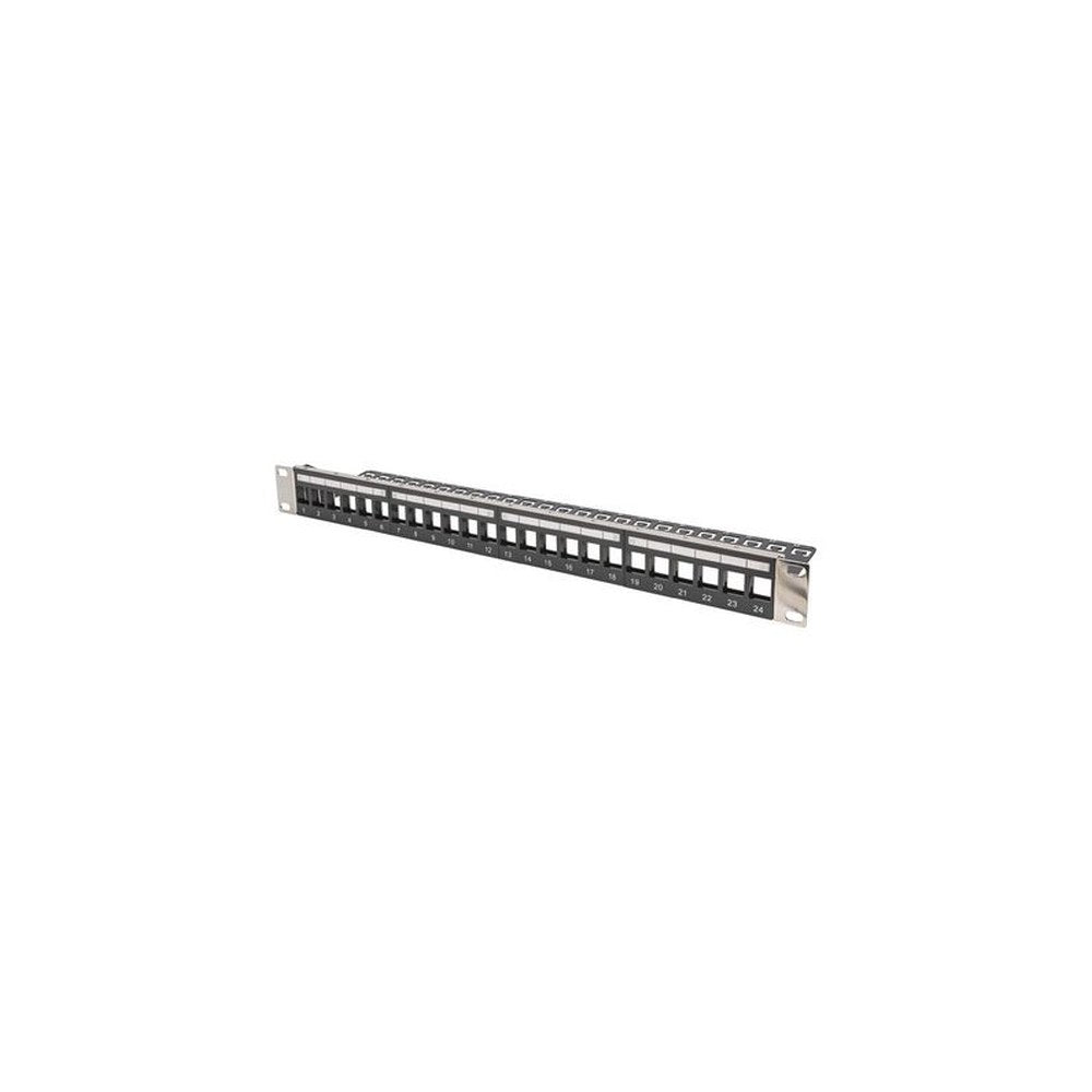 DIGITUS Panneau de brassage Keystone 19", 24 ports, 1 U,noir