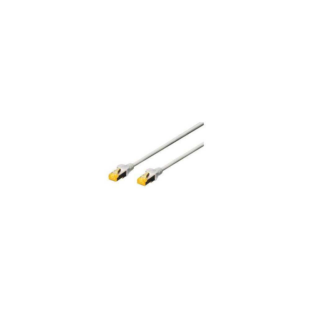 DIGITUS Câble de brassage Cat.6A, S/FTP, 0,25m, par 10, gris