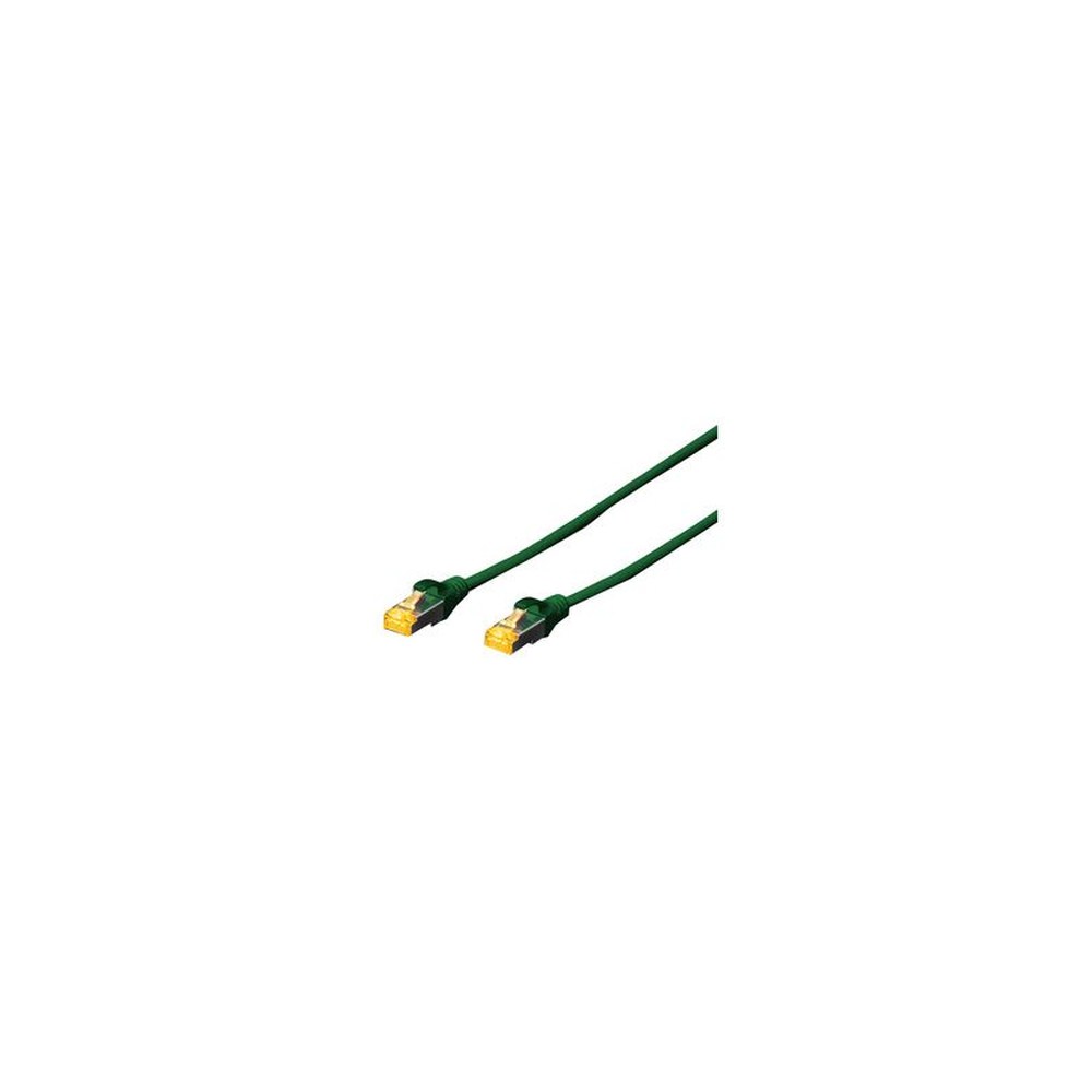 DIGITUS Câble de brassage Cat.6A, S/FTP, 0,5 m, par 10, vert