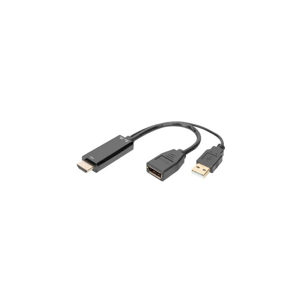 DIGITUS Adaptateur HDMI 4K vers DisplayPort, 0,2 m, noir