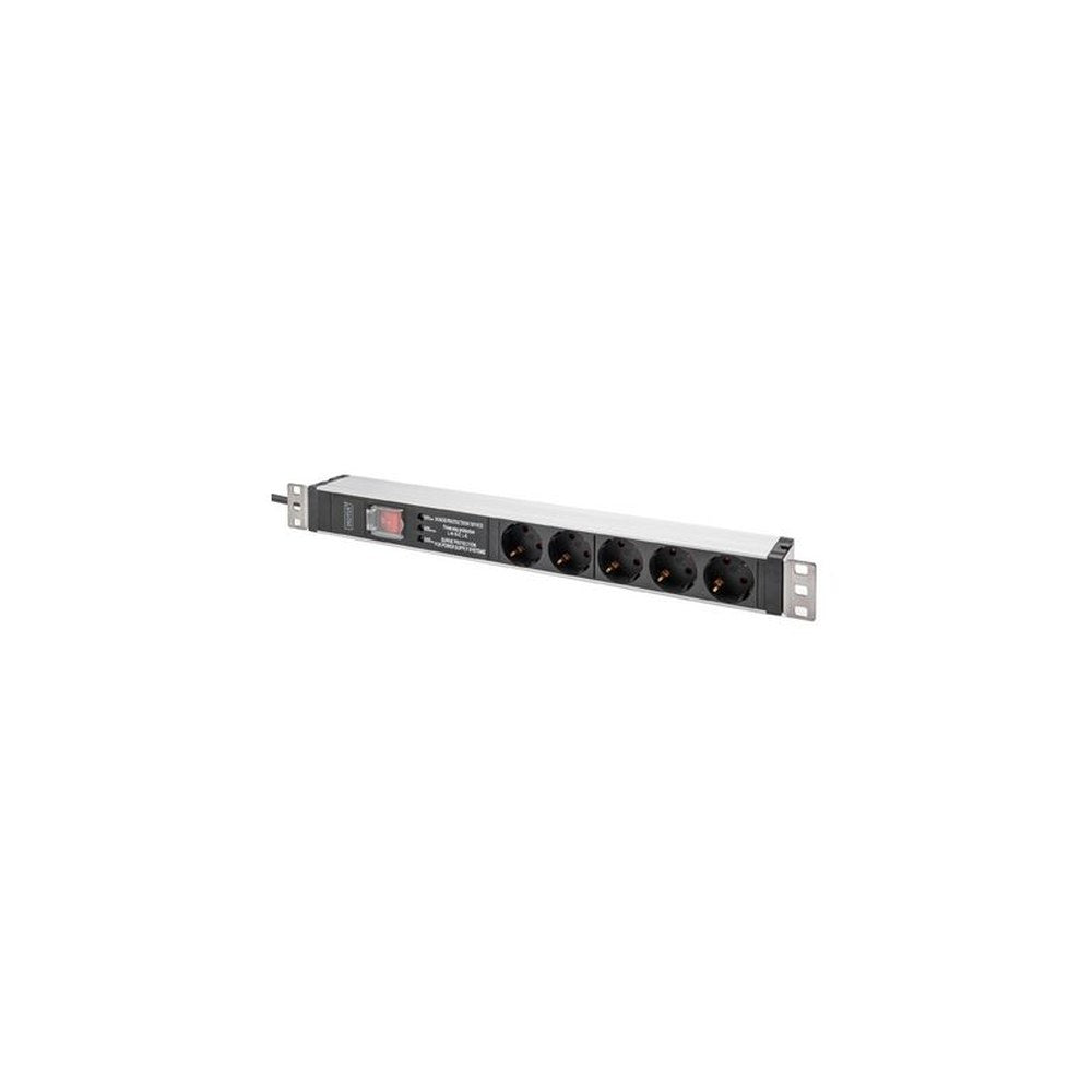 DIGITUS 19" Steckdosenleiste mit Schalter, 5-fach, 1 HE
