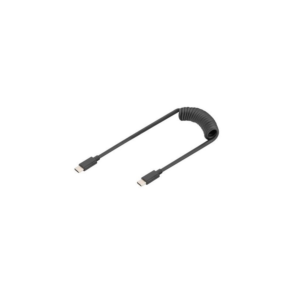DIGITUS Câble spiralé USB 2.0, USB-C - USB-C, 1,0 m