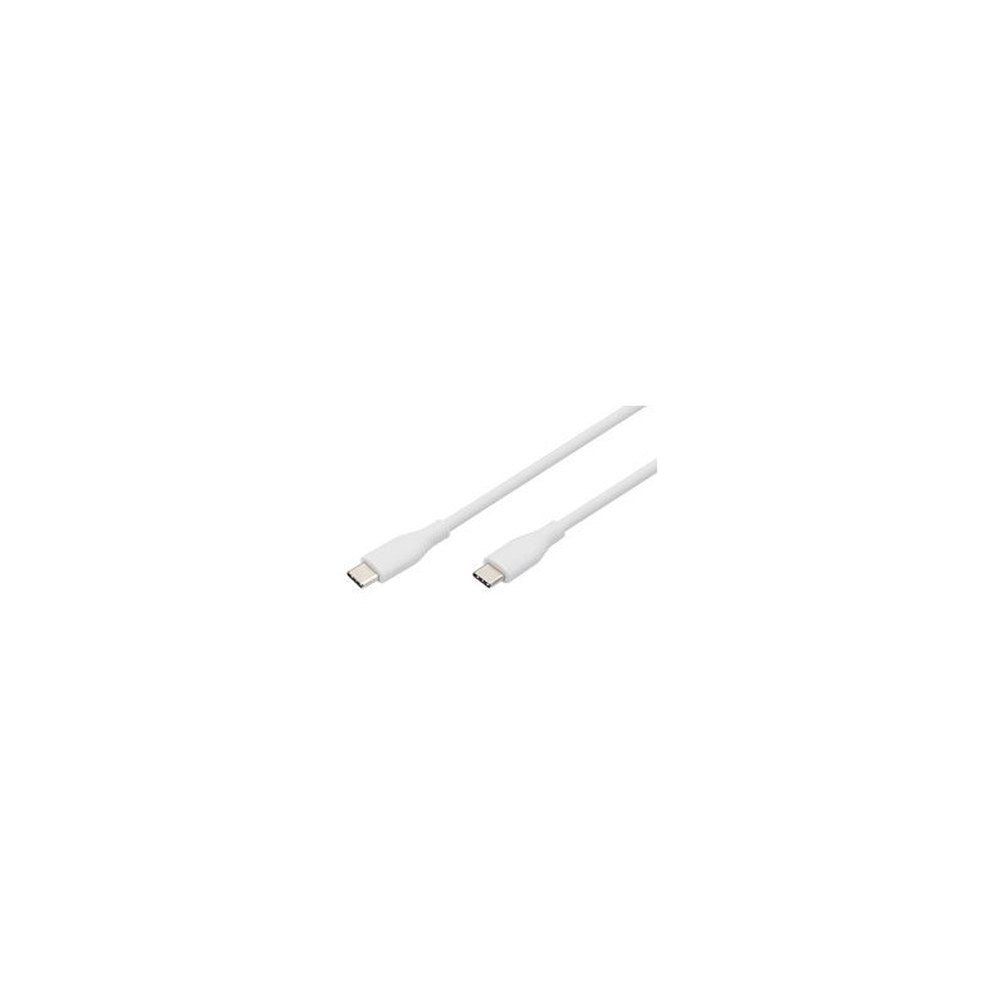 DIGITUS Câble USB 2.0 en silicone, USB-C, 0,5 m, blanc