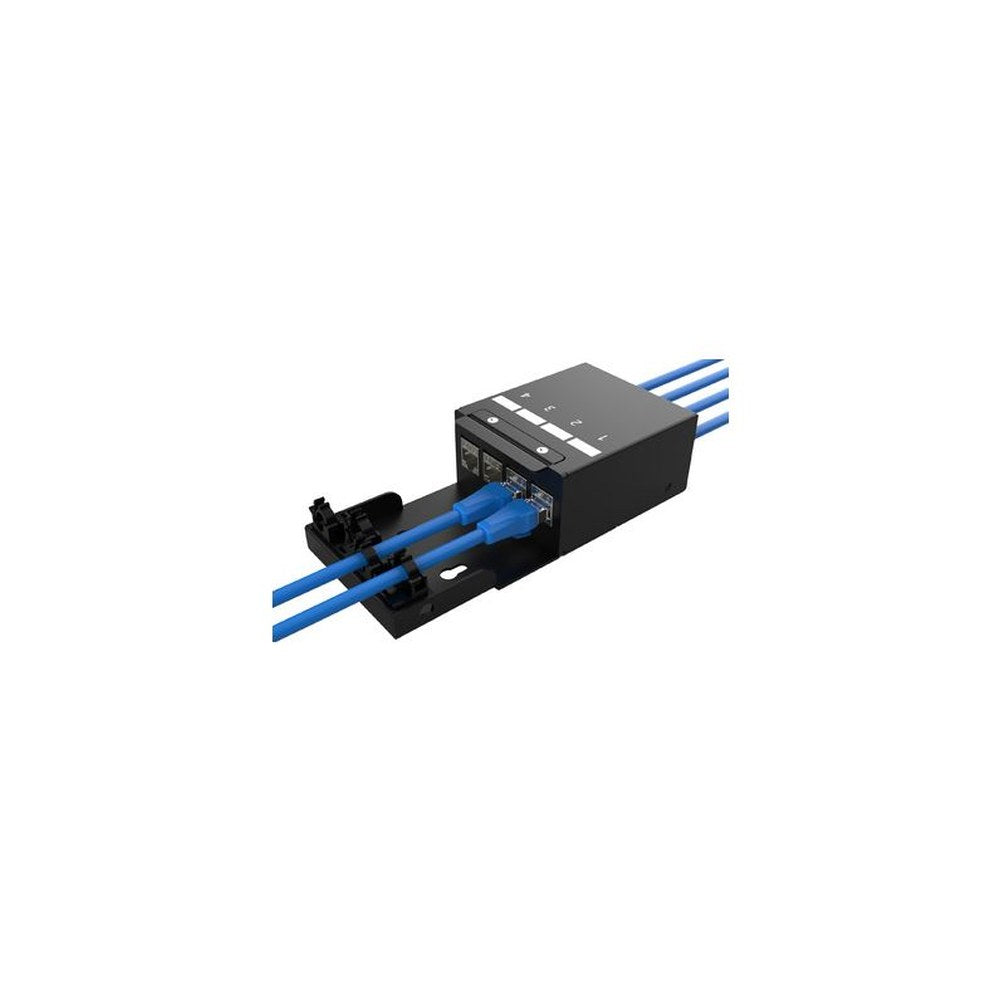 DIGITUS Boîtier de point de consolidation, 4 ports, noir